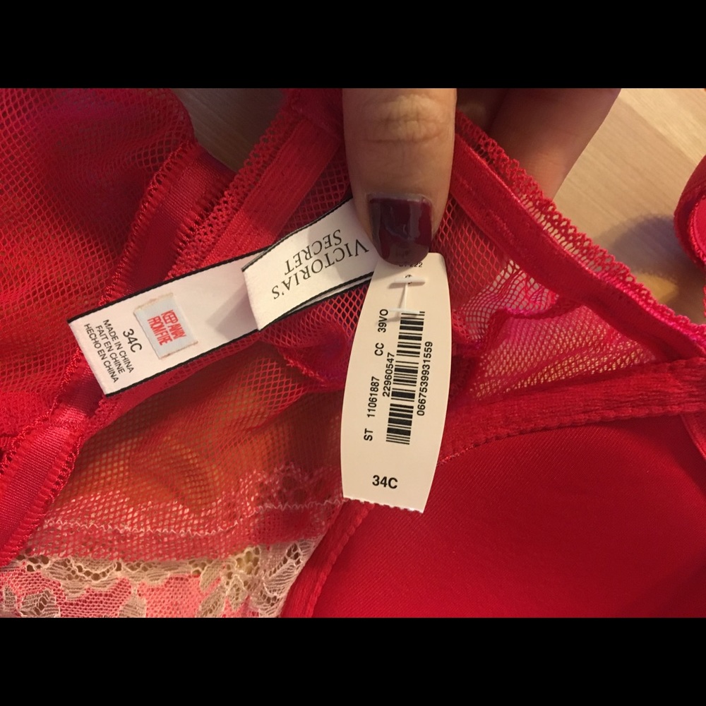 Victoria’s Secret Red, Pink, Iridescent Sparkle Corset. Size 34C - Picture 3 of 4